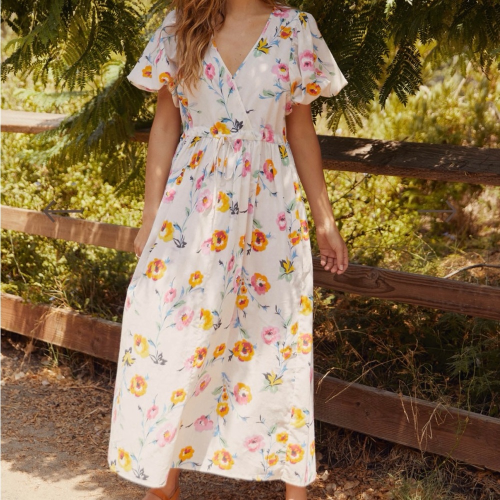 Christy Dawn Floral Maxi Dress - White, Pink, Yellow